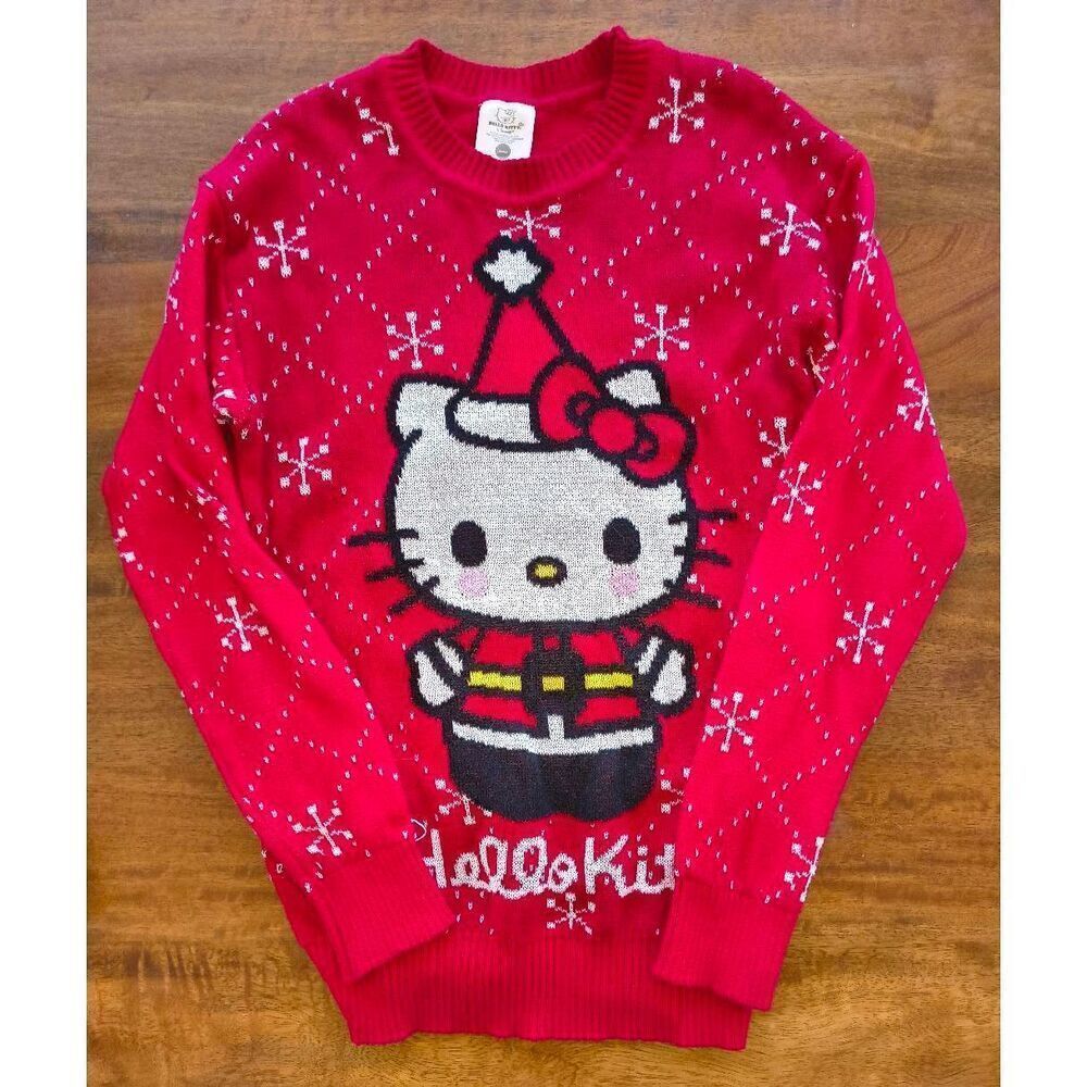 Hello Kitty Sanrio Holiday Christmas Sweater Snowflakes Size Small (4-6)